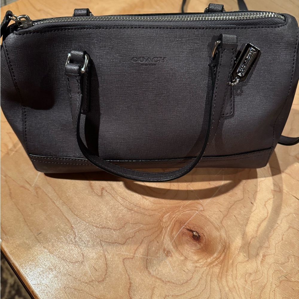 Coach Charcoal Pebbled Satchel